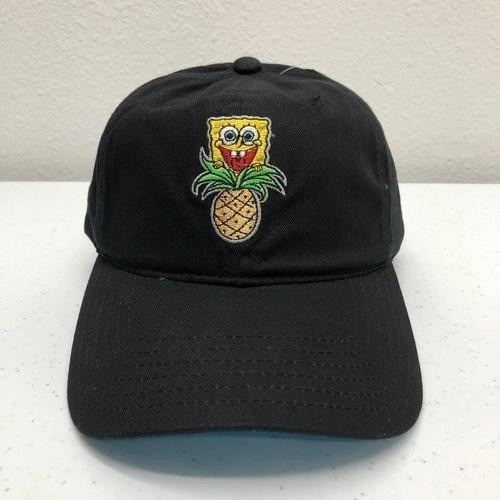 Spongebob Squarepants Hat Cap Strap Back Mens One Size Black Pineapple Cartoon